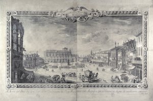 The Piazza della Bra, Verona, engraved by Gianantonio Urbani by Tiberio Majeroni